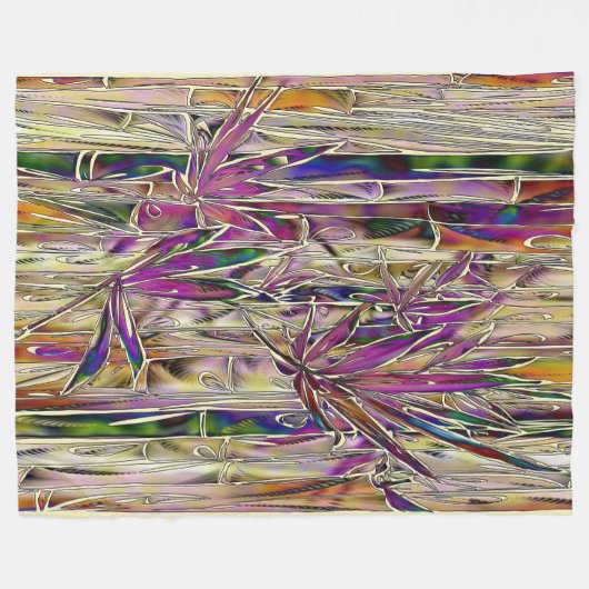 Bamboo Tree Digitales Gemälde Originelle Kunst Fleecedecke (Vorderseite (Horizontal))