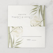 Bamboo Tree Watercolor Platzkarte (Außenseite Aufgefaltet)