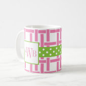 Bamboo und Grosgrain Mit Monogramm Tasse (Vorderseite Links)