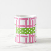 Bamboo und Grosgrain Mit Monogramm Tasse (Mittel)