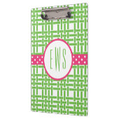 Bamboo und Grosgrain Mit Monogramm Zwischenablage Klemmbrett (Links)