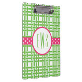 Bamboo und Grosgrain Mit Monogramm Zwischenablage Klemmbrett (Rechts)