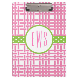 Bamboo und Grosgrain Mit Monogramm Zwischenablage Klemmbrett