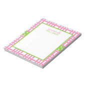 Bamboo und Grosgrain Personalisiert Notepad Notizblock (Rotiert)