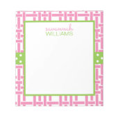 Bamboo und Grosgrain Personalisiert Notepad Notizblock (Vorderseite)