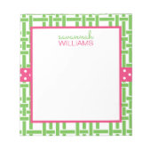Bamboo und Grosgrain Personalisiert Notepad Notizblock (Vorderseite)