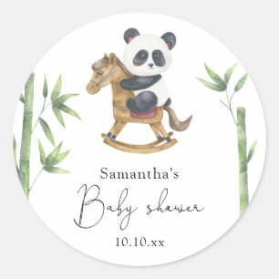Bamboo und Panda-Bär-Baby-Party Runder Aufkleber