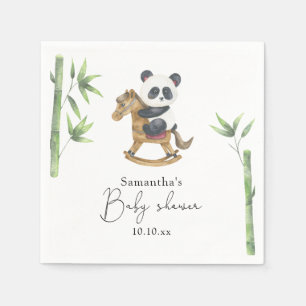 Bamboo und Panda-Bär Baby-Party Serviette