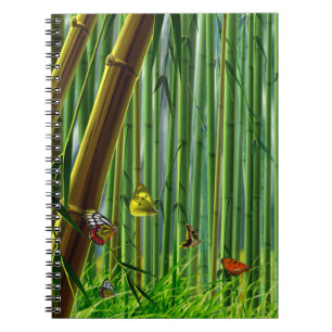 Bamboo- und Schmetterlingskunst 1 Notizbuch Notizblock
