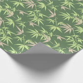 Bamboo Verlasse botanisches Naturmuster Geschenkpapier (Ecke)