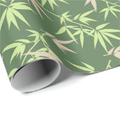 Bamboo Verlasse botanisches Naturmuster Geschenkpapier (Rolleneckpunkt)