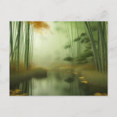 Bamboo-Wald mit Fluss Postkarte (Vorderseite)
