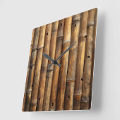 Bamboo Wall Clock Quadratische Wanduhr (Winkel)