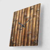 Bamboo Wall Clock Quadratische Wanduhr (Winkel)
