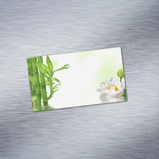 Bamboo Water Lotus Spa Skin Care Massage Salon Magnetische Visitenkarte (Beispiel)