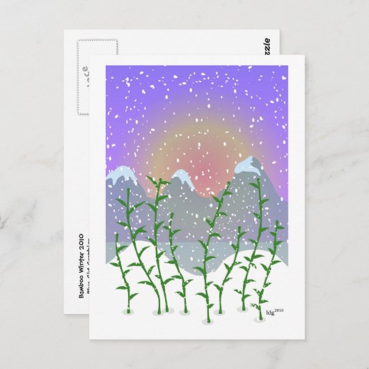 Bamboo Winter Postcard Postkarte (Vorne/Hinten)