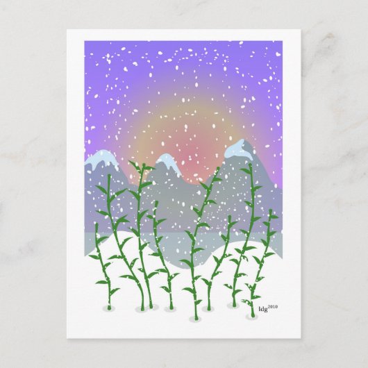Bamboo Winter Postcard Postkarte (Vorderseite)