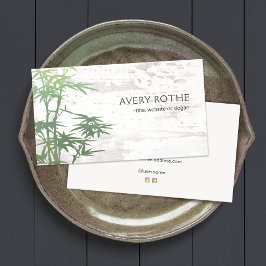 Bamboo Wood Chinese Medicine Business Card Visitenkarte