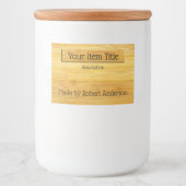 Bamboo Wood your Item Product Label 3"x2" Lebensmitteletikett (Vorderseite)