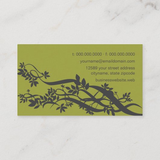 Bamboo Zen Visitenkarte (Rückseite)