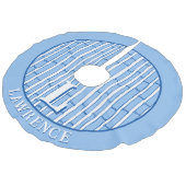 Bambooey Bamboo Stripe in Blue Personalized Leinenimitat Weihnachtsbaumdecke (Schrägansicht)