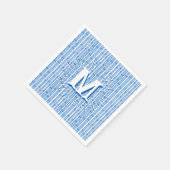 Bambooey Bamboo Stripe in Blue Personalized Serviette (Ecke)