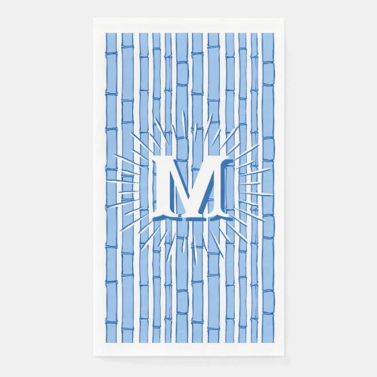 Bambooey Bamboo Stripe in Blue Personalized Serviette (Vorderseite)