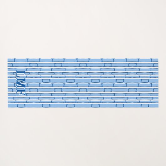 Bambooey Bamboo Stripe in Blue Personalized Yogamatte (Rückseite (Horizontal))