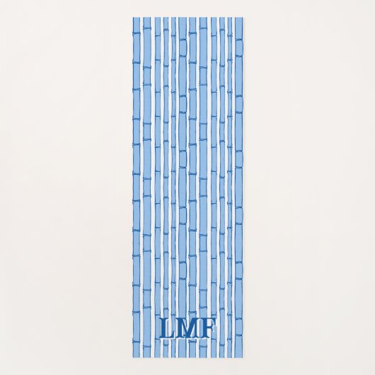 Bambooey Bamboo Stripe in Blue Personalized Yogamatte (Vorderseite)