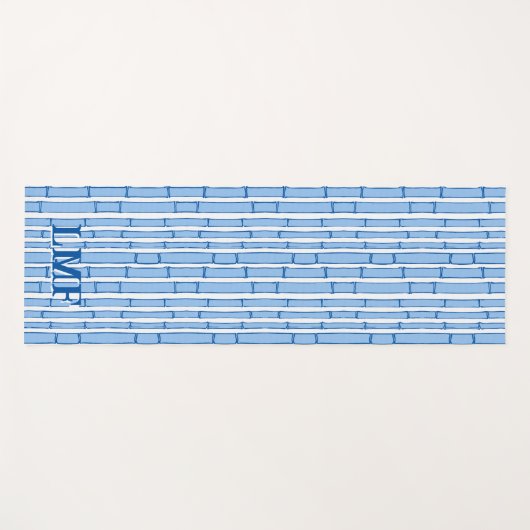 Bambooey Bamboo Stripe in Blue Personalized Yogamatte (Vorderseite (Horizontal))