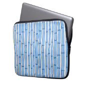Bambooey Bamboo Stripe in Blue Porcelain Laptopschutzhülle (Vorderseite Links)