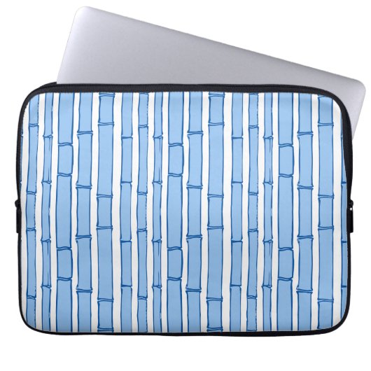 Bambooey Bamboo Stripe in Blue Porcelain Laptopschutzhülle (Vorderseite)