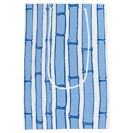 Bambooey Bamboo Stripe in Blue Porcelain Mittlere Geschenktüte (Rückseite)