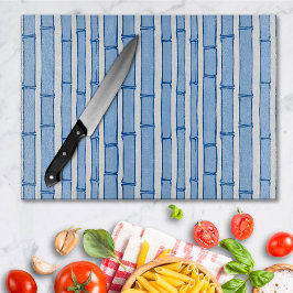 Bambooey Bamboo Stripe in Blue Porcelain Schneidebrett