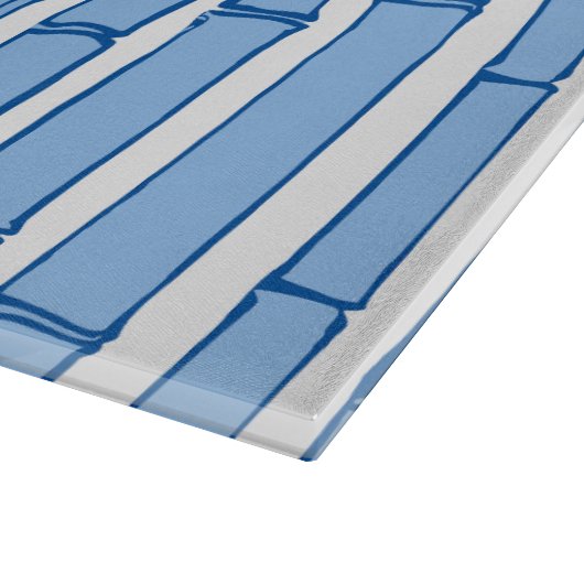 Bambooey Bamboo Stripe in Blue Porcelain Schneidebrett (Ecke)