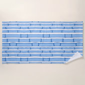 Bambooey Bamboo Stripe in Blue Porcelain Strandtuch (Vorderseite)