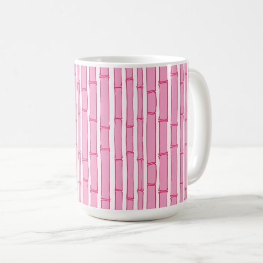 Bambooey Bamboo Stripe in Pink Kaffeetasse (VorderseiteRechts)