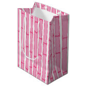 Bambooey Bamboo Stripe in Pink Mittlere Geschenktüte (Vorderseite Schrägansicht)