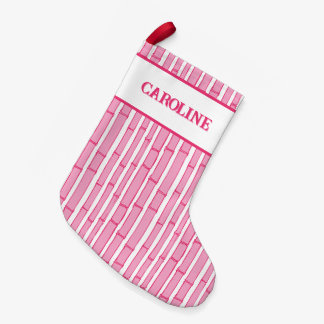 Bambooey Bamboo Stripe in Pink Personalized Kleiner Weihnachtsstrumpf