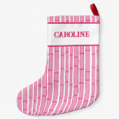 Bambooey Bamboo Stripe in Pink Personalized Kleiner Weihnachtsstrumpf (Rückseite)