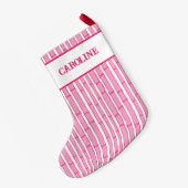 Bambooey Bamboo Stripe in Pink Personalized Kleiner Weihnachtsstrumpf (Rückseite (Hängend))