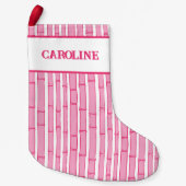 Bambooey Bamboo Stripe in Pink Personalized Kleiner Weihnachtsstrumpf (Vorderseite)