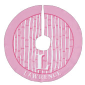 Bambooey Bamboo Stripe in Pink Personalized Leinenimitat Weihnachtsbaumdecke (Vorderseite)