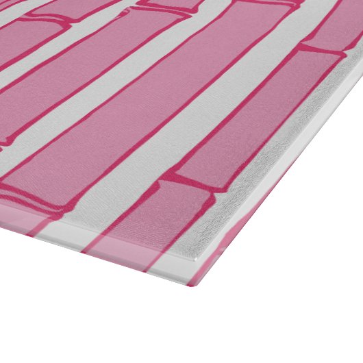 Bambooey Bamboo Stripe in Pink Schneidebrett (Ecke)