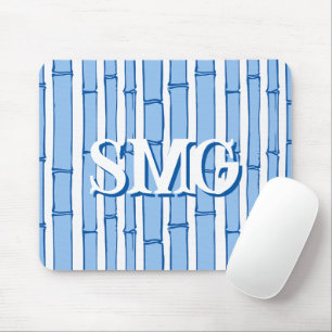 Bambooey Bambusstreifen in Blau Personalisiert Mousepad