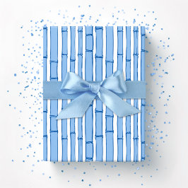 Bambooey Bambusstreifen in Blau Porzellan Geschenkpapier