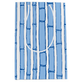 Bambooey Bambusstreifen in Blau Porzellan Mittlere Geschenktüte