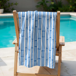 Bambooey Bambusstreifen in Blau Porzellan Strandtuch