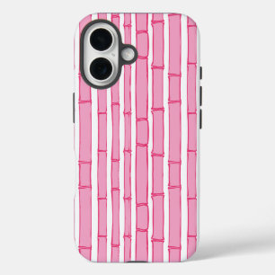 Bambooey Bambusstreifen in Rosa iPhone 16 Hülle