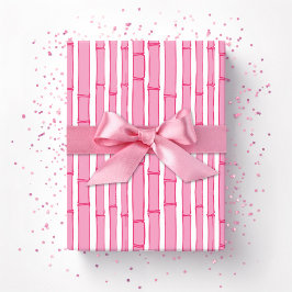 Bambooey Bambusstreifen in Rosa Geschenkpapier